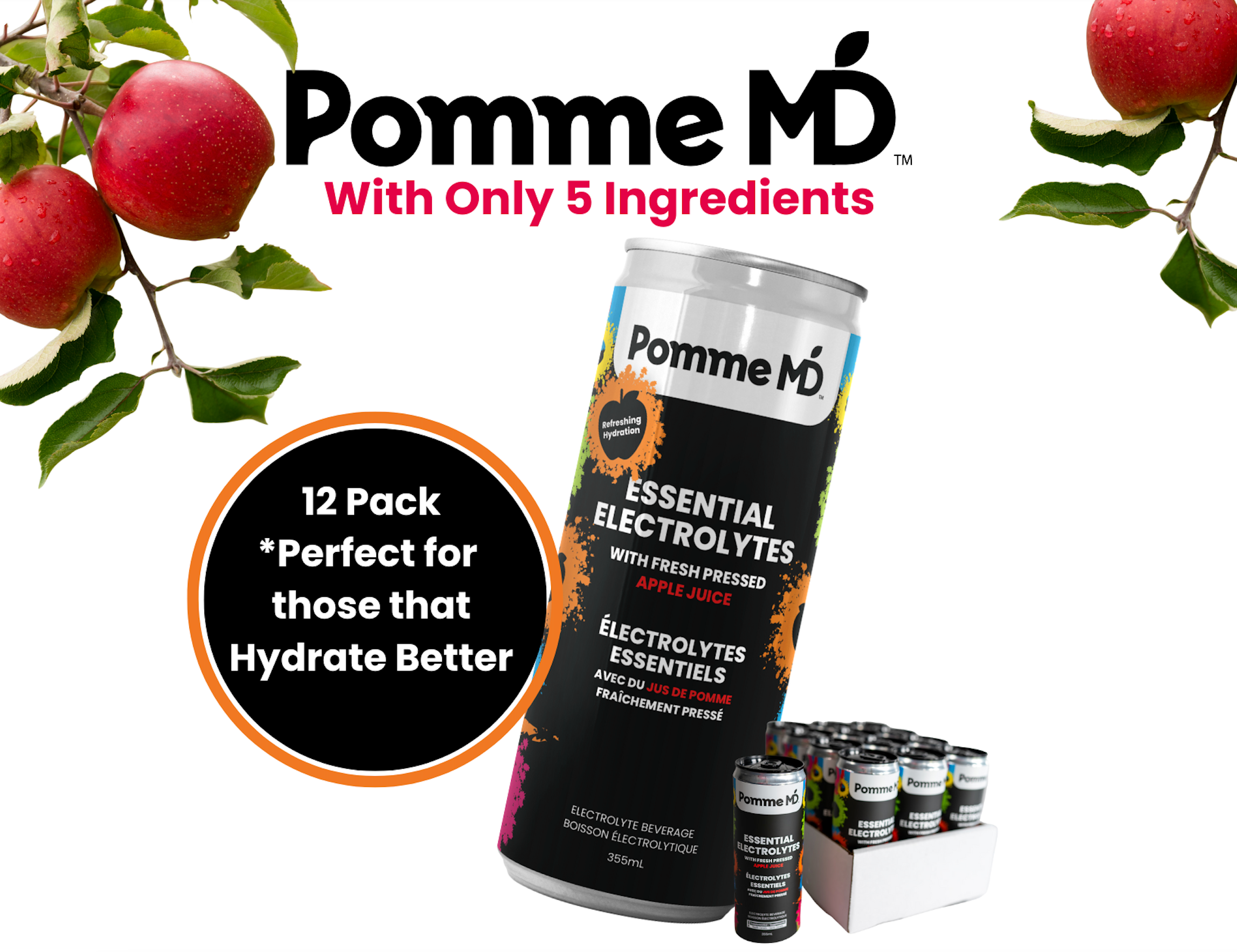 PommeMD 355ml Can x 12 pack